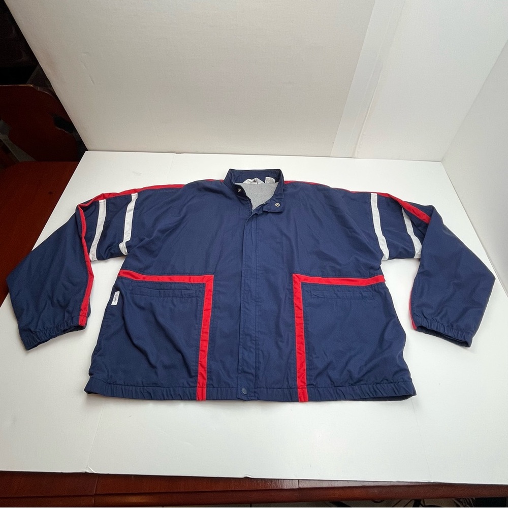 Christian Dior Monsieur Color Block Blue White Red Windbreaker XL Vintage FLAWS‎